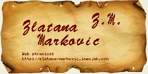 Zlatana Marković vizit kartica